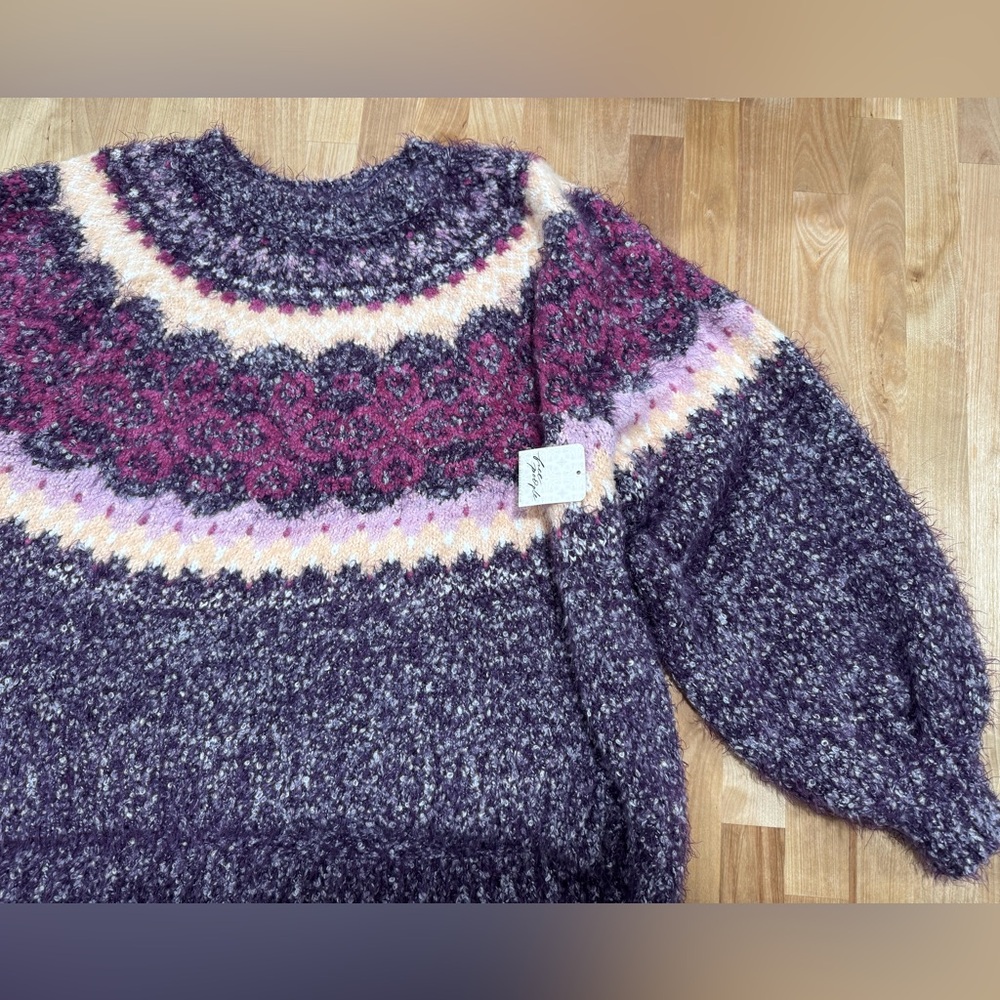 NWT Free People Women’s Festive Frost Sweater - Picture 3 of 5